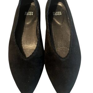 Eileen Fisher Posy Women's Black Suede Flats. Size 6 1/2